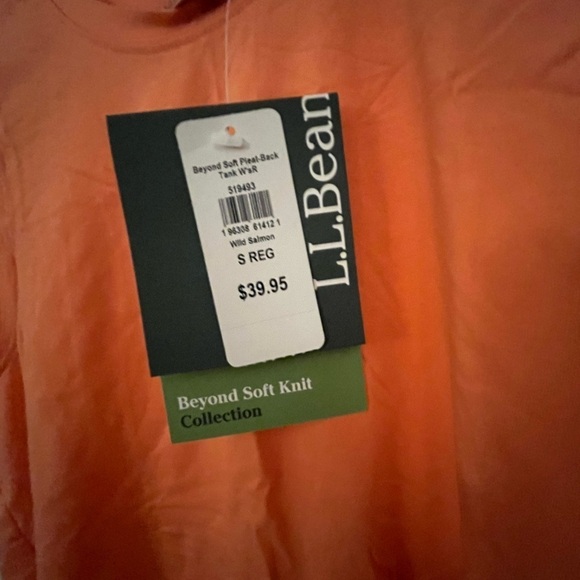 NWT ⭐️ LL Bean Beyond Soft Pleat Back Tank In Wild Salmon size S - Picture 11 of 11